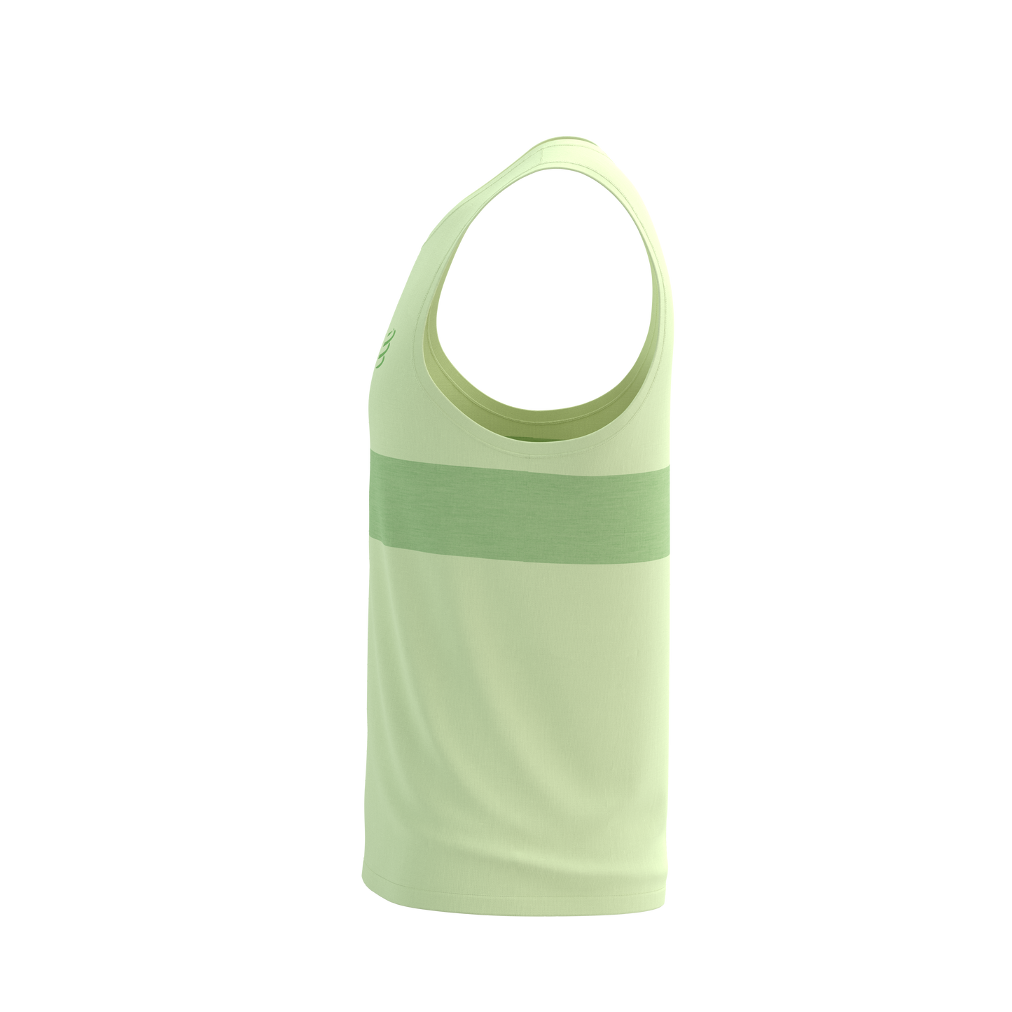 Áo chạy bộ Nam Compressport Performance Singlet - Cream/Neon Green