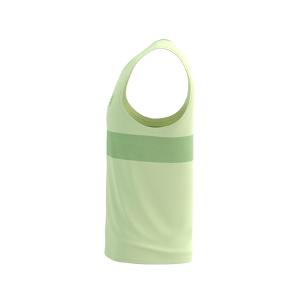 Áo chạy bộ Nam Compressport Performance Singlet - Cream/Neon Green