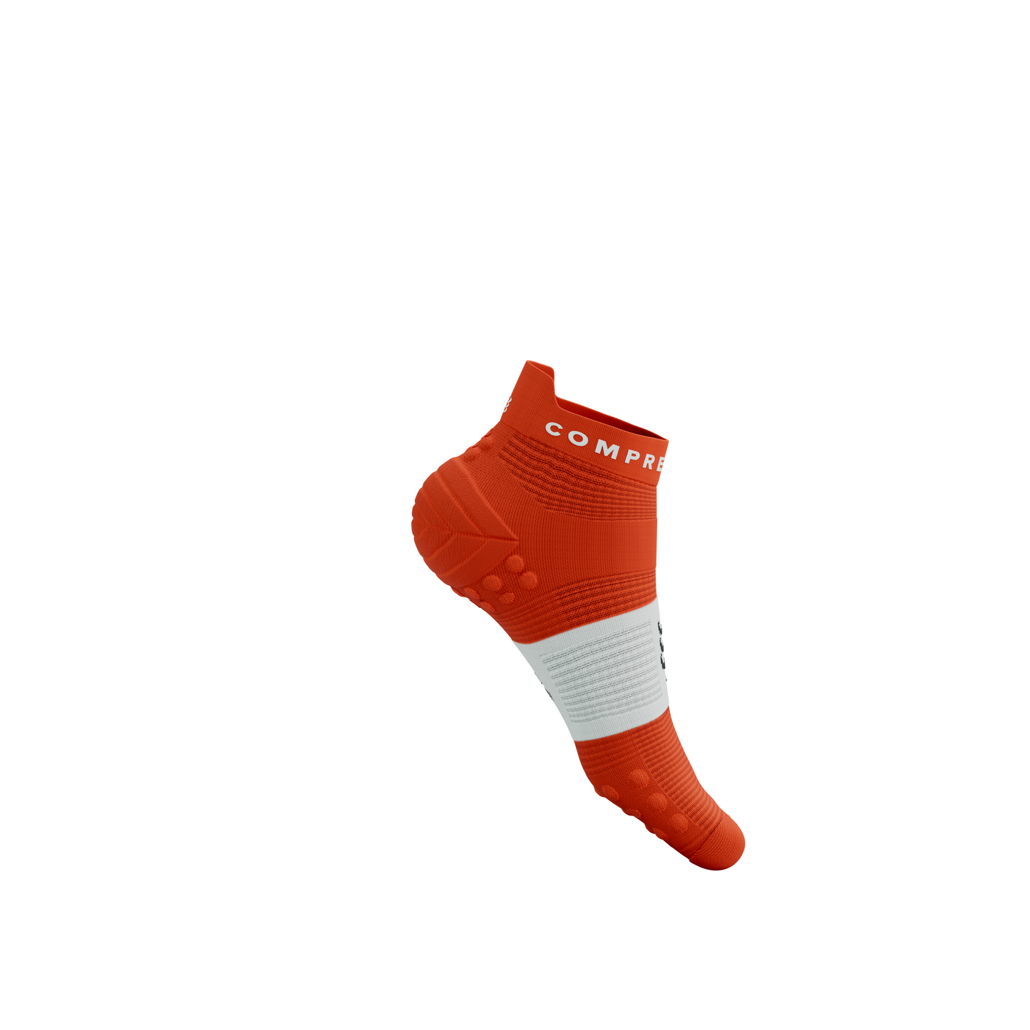 Tất Chạy Bộ Compressport Pro Racing Socks v4.0 Run Low - Cam Tigerlily/White