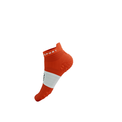 Tất Chạy Bộ Compressport Pro Racing Socks v4.0 Run Low - Cam Tigerlily/White