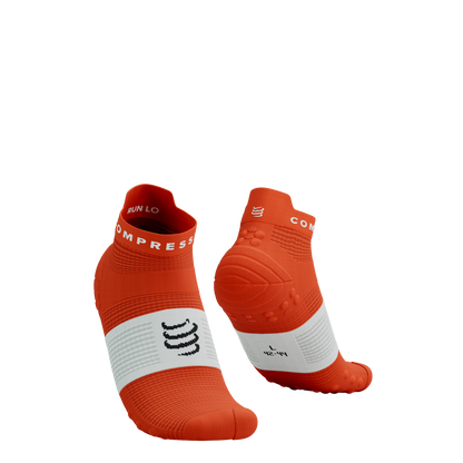 Tất Chạy Bộ Compressport Pro Racing Socks v4.0 Run Low - Cam Tigerlily/White