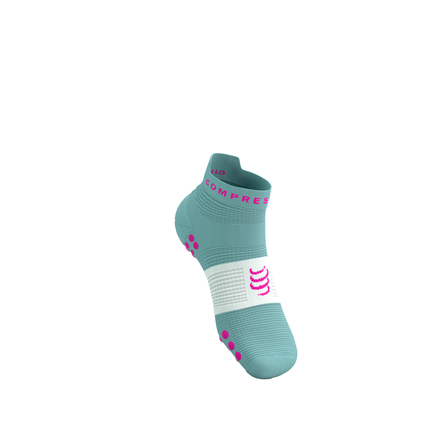 Tất Chạy Bộ Compressport Pro Racing Socks v4.0 Run Low - Ether/Neon Pink