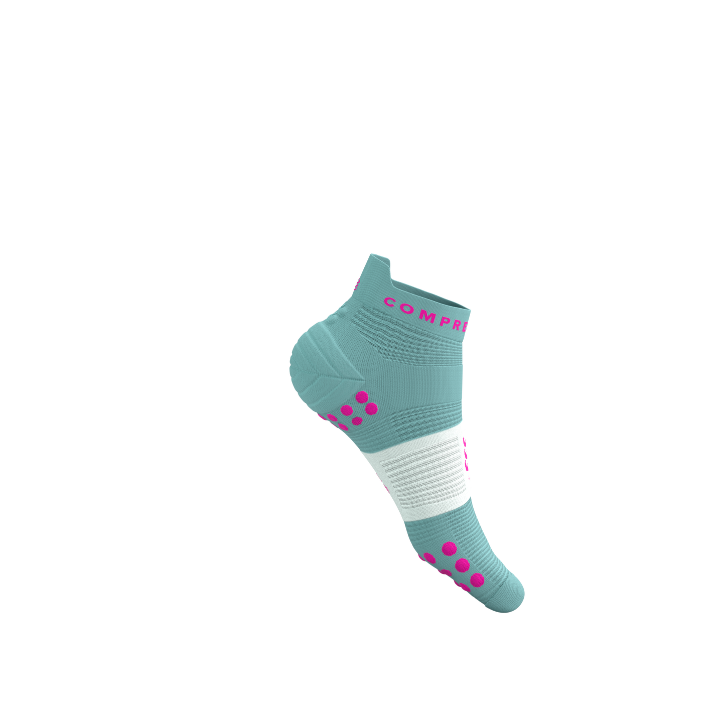 Tất Chạy Bộ Compressport Pro Racing Socks v4.0 Run Low - Ether/Neon Pink