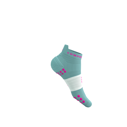 Tất Chạy Bộ Compressport Pro Racing Socks v4.0 Run Low - Ether/Neon Pink