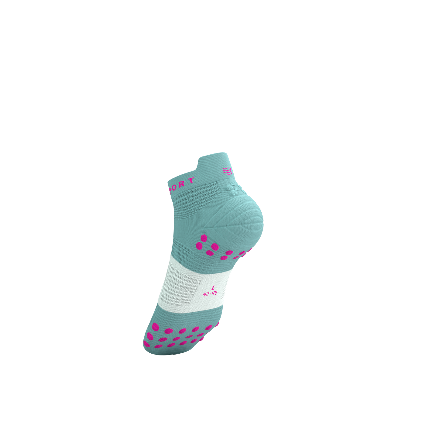 Tất Chạy Bộ Compressport Pro Racing Socks v4.0 Run Low - Ether/Neon Pink