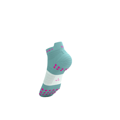 Tất Chạy Bộ Compressport Pro Racing Socks v4.0 Run Low - Ether/Neon Pink