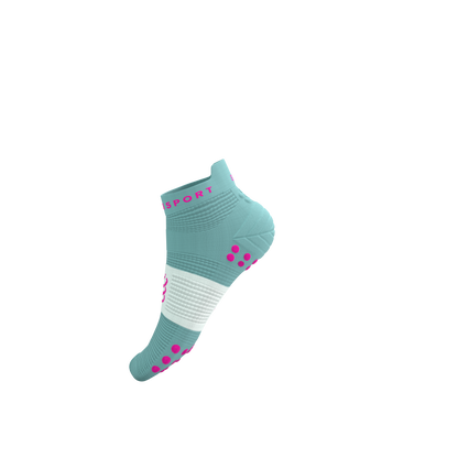 Tất Chạy Bộ Compressport Pro Racing Socks v4.0 Run Low - Ether/Neon Pink
