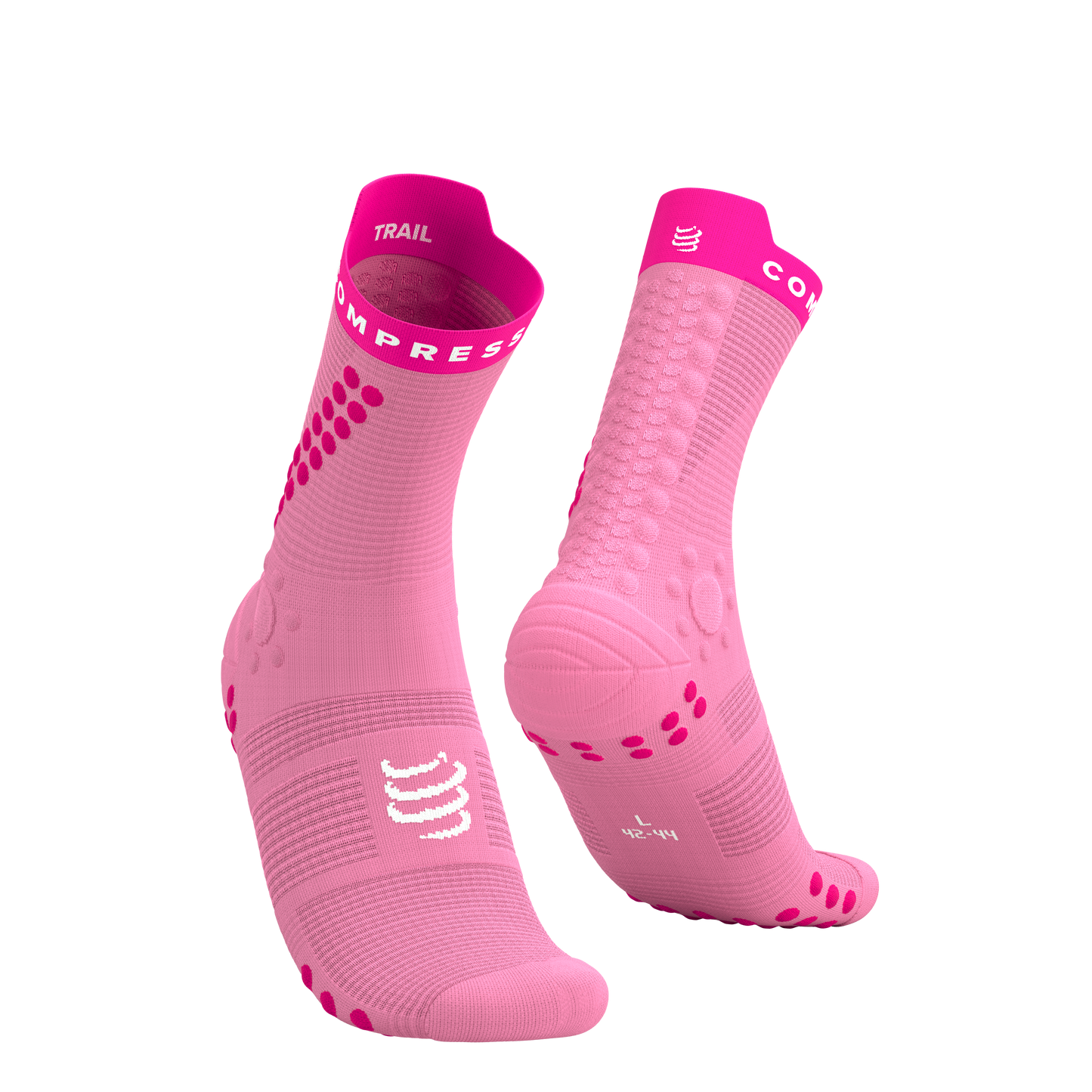 Tất chạy Trail Compressport Pro Racing Socks v4.0 Trail - Hồng Begonia/Neon Pink