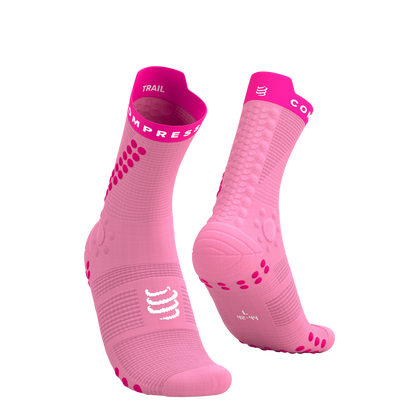 Tất chạy Trail Compressport Pro Racing Socks v4.0 Trail - Hồng Begonia/Neon Pink