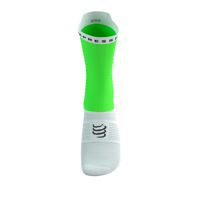 Tất đạp xe Compressport Pro Racing Socks v4.0 Bike - Neon Green/White