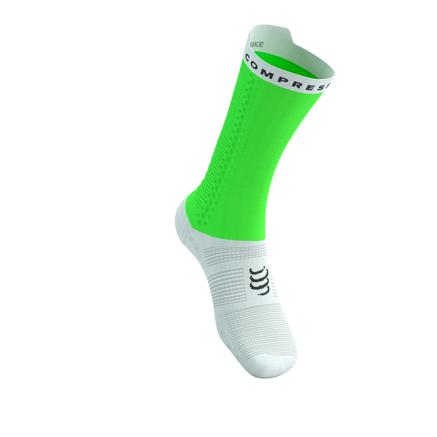 Tất đạp xe Compressport Pro Racing Socks v4.0 Bike - Neon Green/White