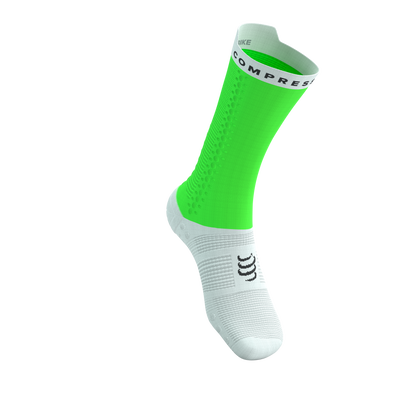 Tất đạp xe Compressport Pro Racing Socks v4.0 Bike - Neon Green/White
