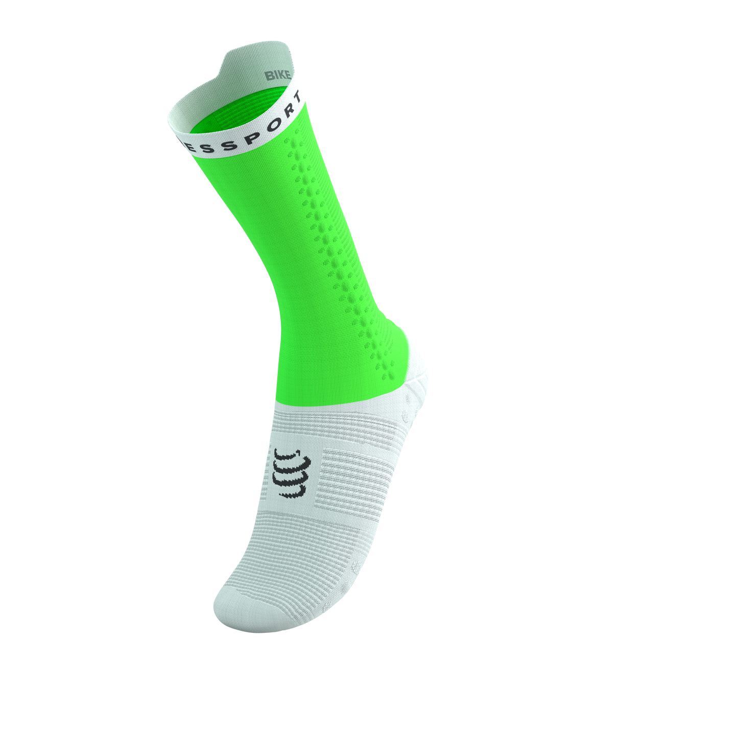 Tất đạp xe Compressport Pro Racing Socks v4.0 Bike - Neon Green/White