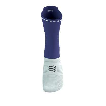 Tất đạp xe Compressport Pro Racing Socks v4.0 Bike - Xanh Orient Blue/White