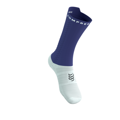 Tất đạp xe Compressport Pro Racing Socks v4.0 Bike - Xanh Orient Blue/White