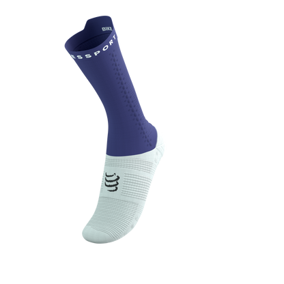 Tất đạp xe Compressport Pro Racing Socks v4.0 Bike - Xanh Orient Blue/White