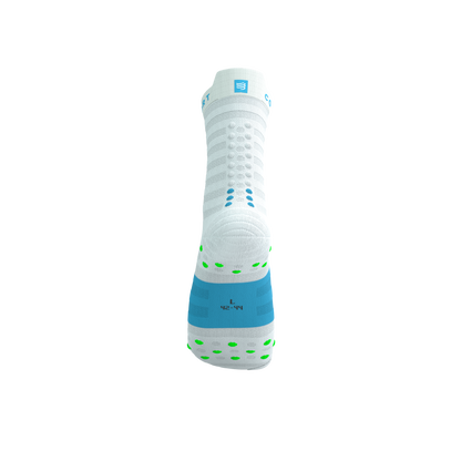 Tất Chạy Bộ Compressport Pro Racing Socks v4.0 Ultralight Run High - White/Norse Blue