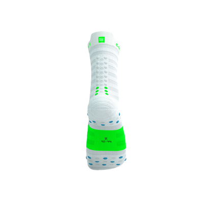 Tất Chạy Bộ Compressport Pro Racing Socks v4.0 Ultralight Run High - White/Norse Blue