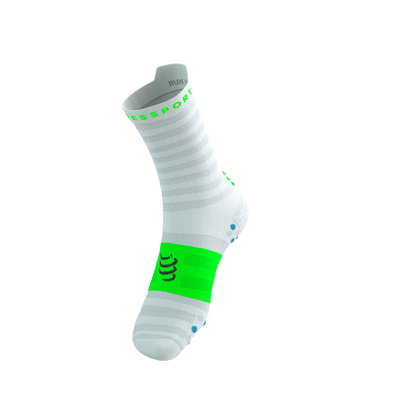 Tất Chạy Bộ Compressport Pro Racing Socks v4.0 Ultralight Run High - White/Norse Blue