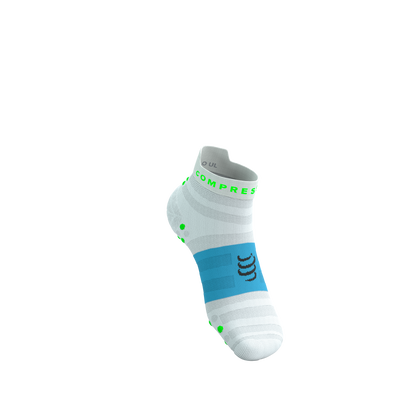 Tất chạy bộ Compressport Pro Racing Socks v4.0 Ultralight - Trắng/Xanh