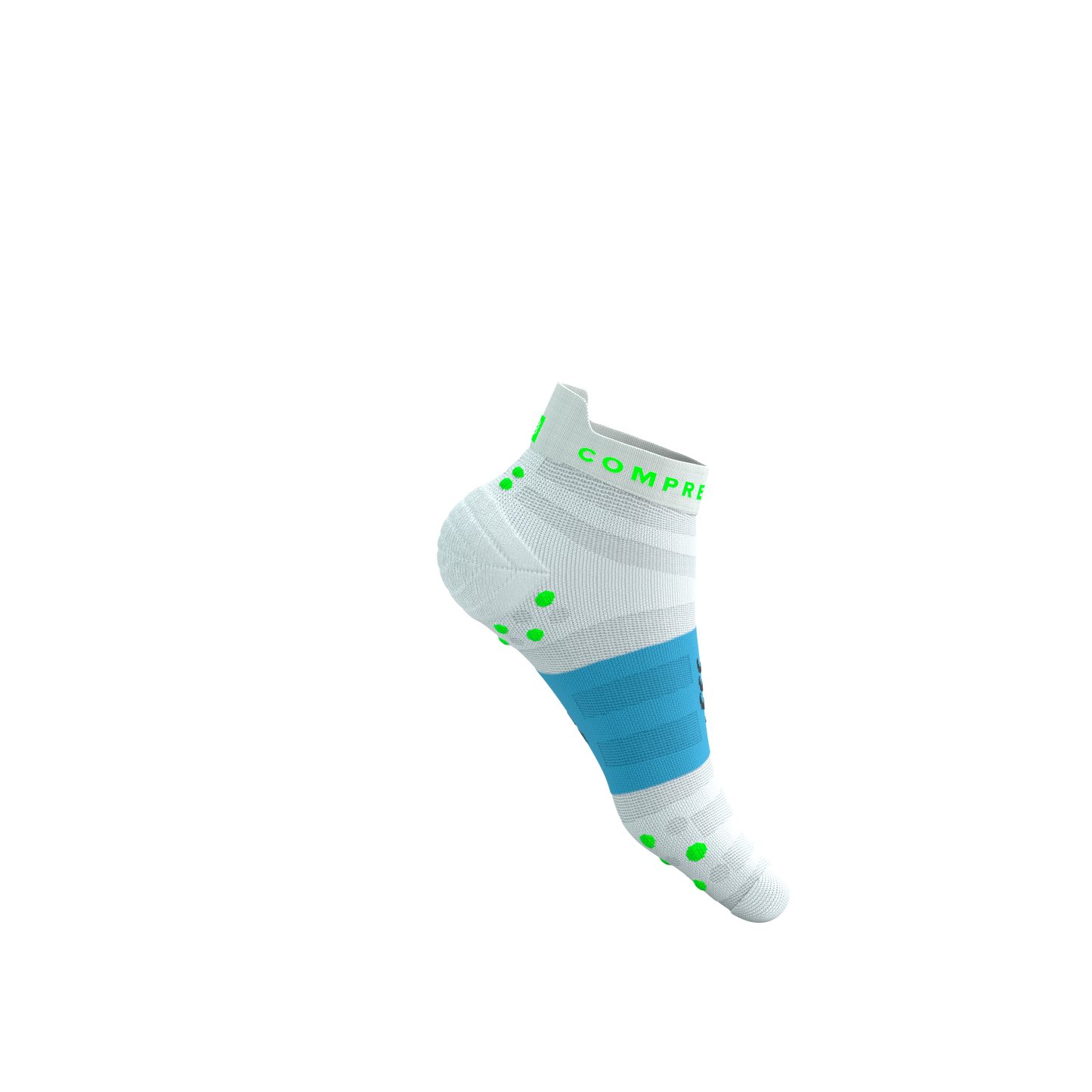 Tất chạy bộ Compressport Pro Racing Socks v4.0 Ultralight - Trắng/Xanh
