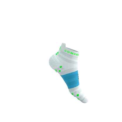 Tất chạy bộ Compressport Pro Racing Socks v4.0 Ultralight - Trắng/Xanh