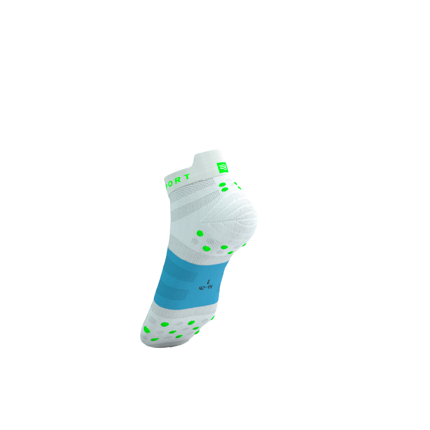 Tất chạy bộ Compressport Pro Racing Socks v4.0 Ultralight - Trắng/Xanh