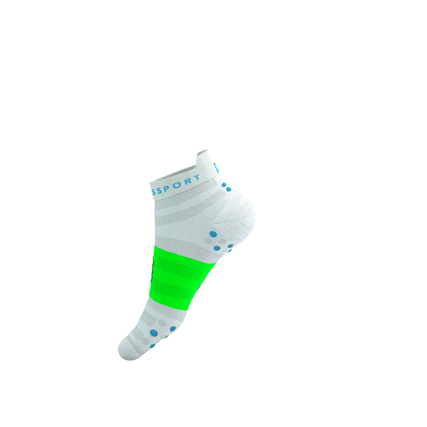 Tất chạy bộ Compressport Pro Racing Socks v4.0 Ultralight - Trắng/Xanh