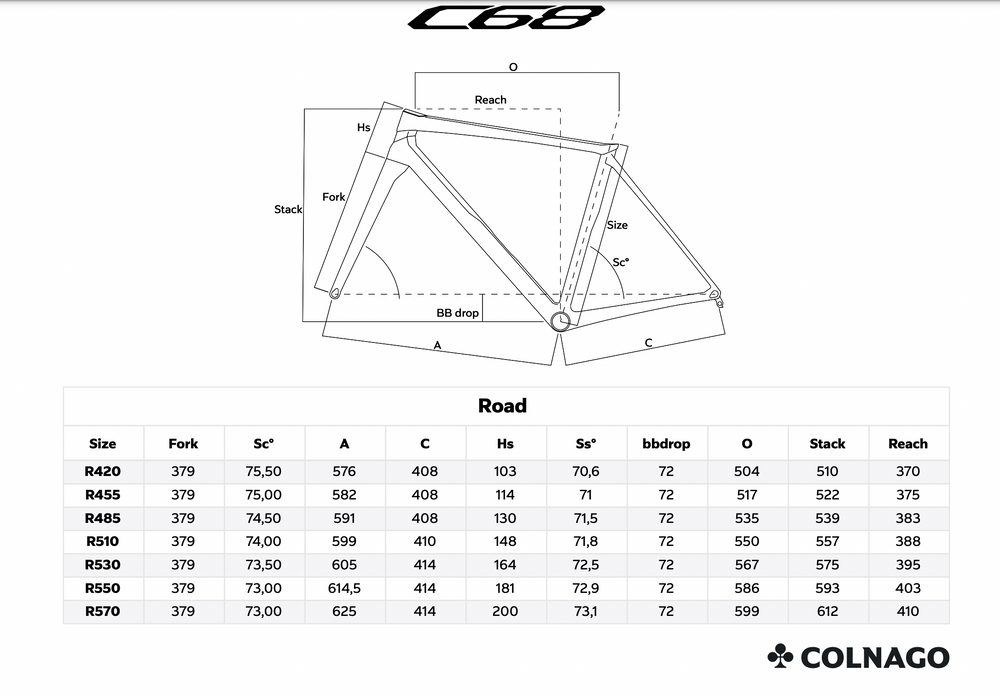 Colnago - Sườn Xe đạp Road - C68 - HRBK