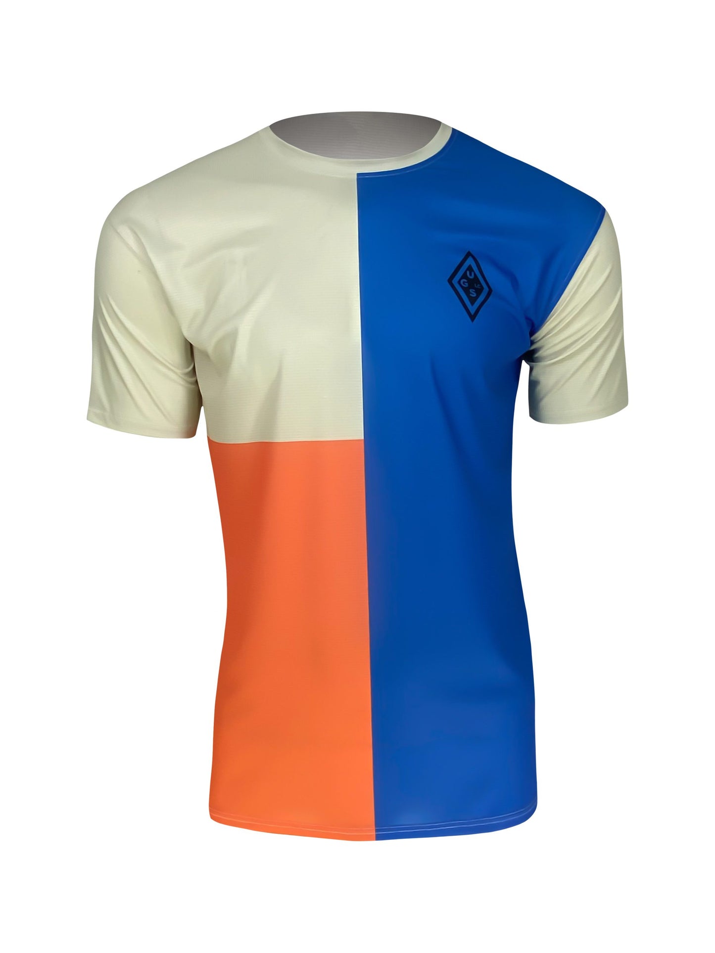 Áo Chạy Bộ Nam UGLOW Men's T-Shirt - Trắng/Xanh/Cam