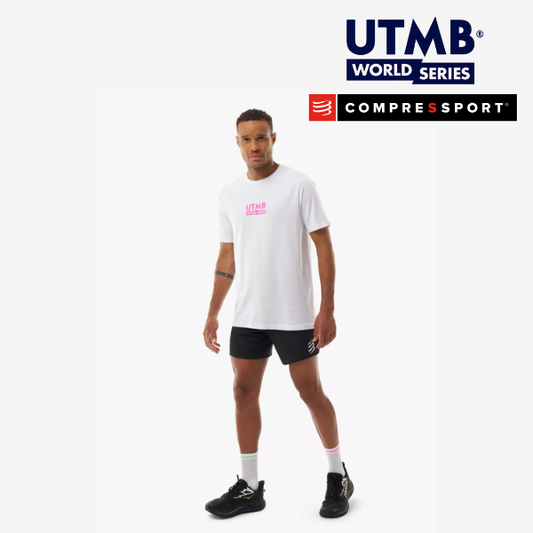 Áo Thun Nam Compressport Training SS Tshirt (Phiên bản UTMB) - Trắng