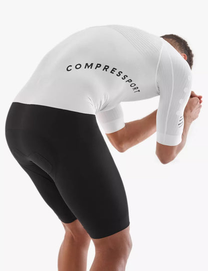 Đồ Ba Môn Nam Compressport Aero Stream SS Trisuit - Trắng/Đen (White/Black)
