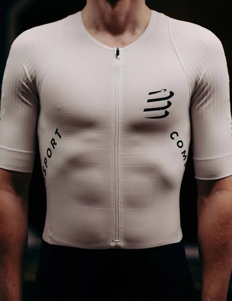 Đồ Ba Môn Nam Compressport Aero Stream SS Trisuit - Trắng/Đen (White/Black)