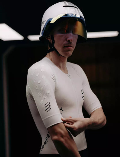 Đồ Ba Môn Nam Compressport Aero Stream SS Trisuit - Trắng/Đen (White/Black)