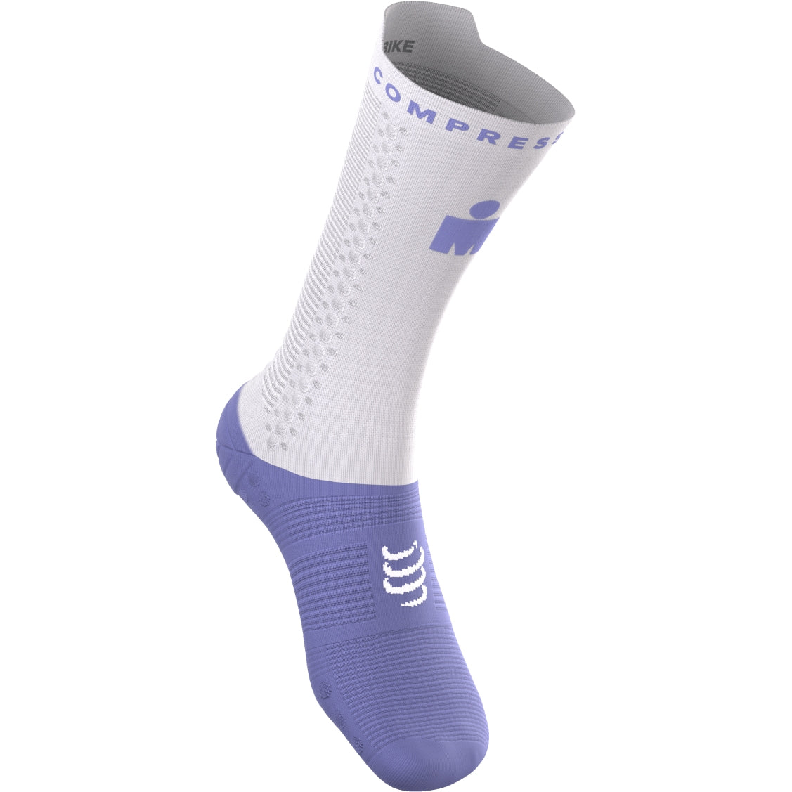 Tất đạp xe Compressport Pro Racing Socks v4.0 Bike IRONMAN - Tím Jacaranda/White