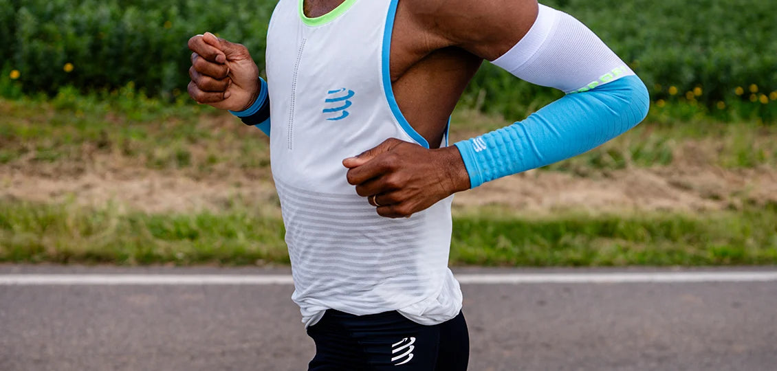 Băng bảo vệ ống tay Compressport ArmForce Ultralight - Norse Blue/Neon Green