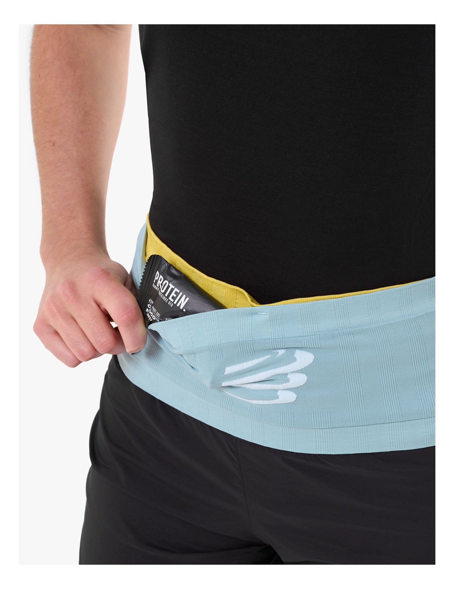 Đai chạy bộ Compressport Unisex's Free Belt - Vàng (Lemon/Ether)