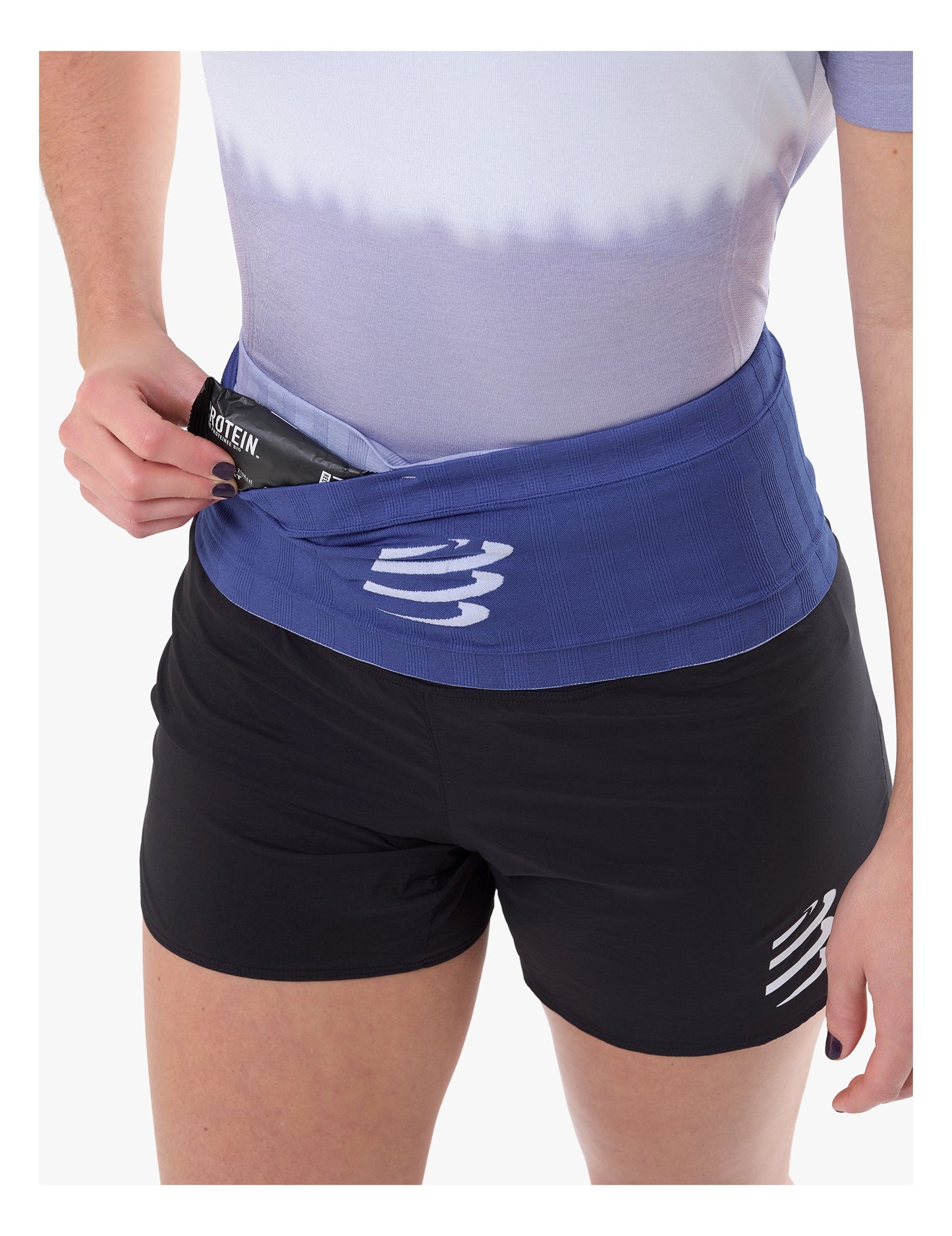 Đai chạy bộ Compressport Unisex's Free Belt - Tím (Orient Blue/Lavender)