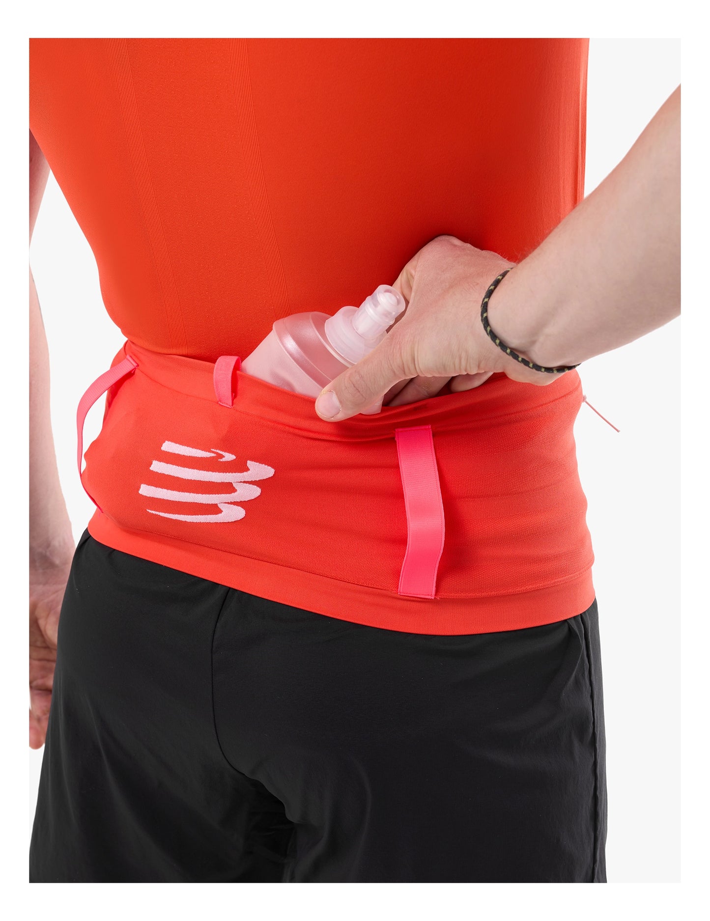 Đai chạy bộ Compressport Unisex's Free Belt Pro - Đỏ (Tigerlily/Fluo Red)