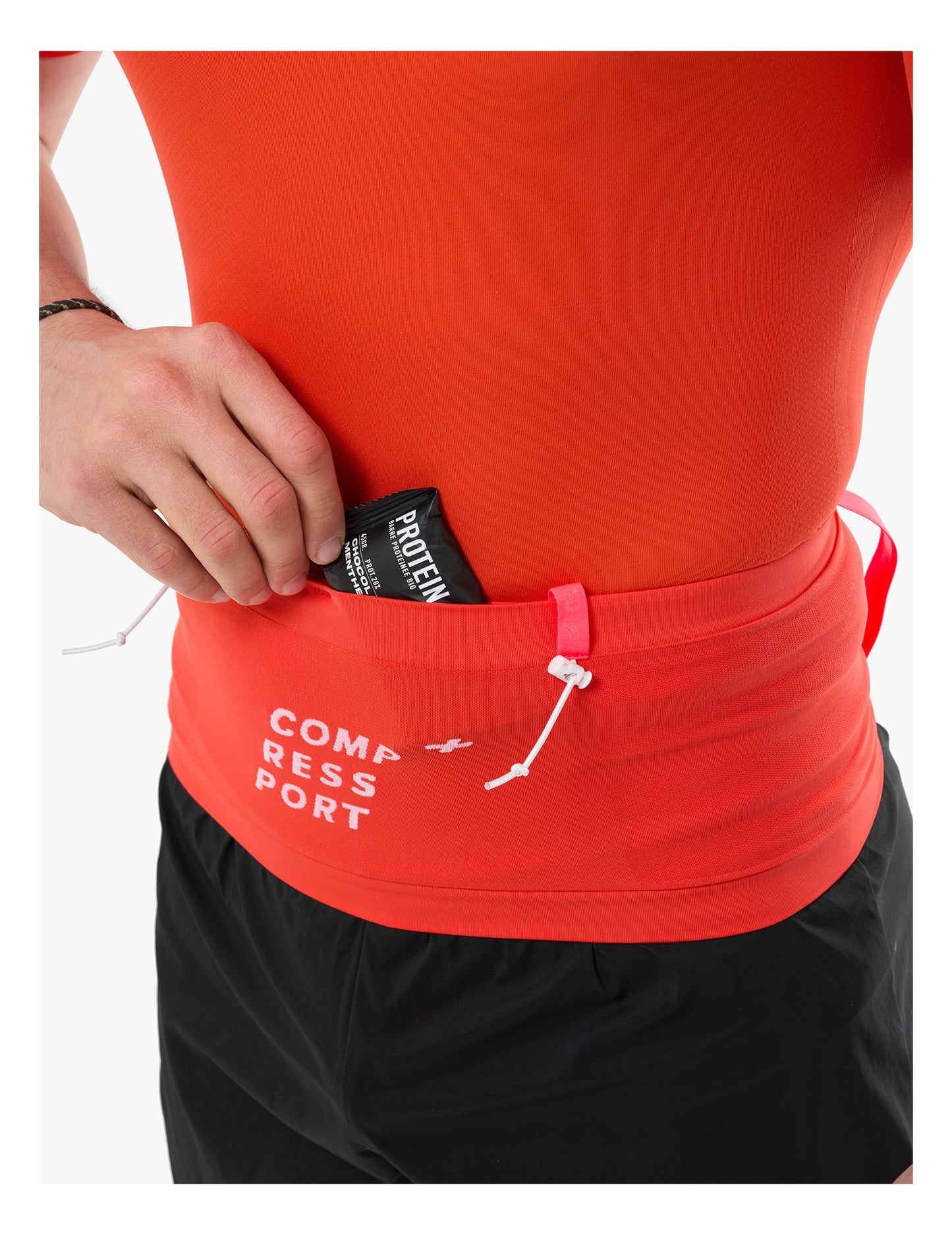 Đai chạy bộ Compressport Unisex's Free Belt Pro - Đỏ (Tigerlily/Fluo Red)