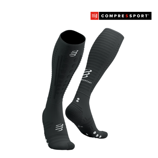 Tất chạy bộ Compressport Full Socks Aero 2.0 - Đen/Trắng (Black/White)