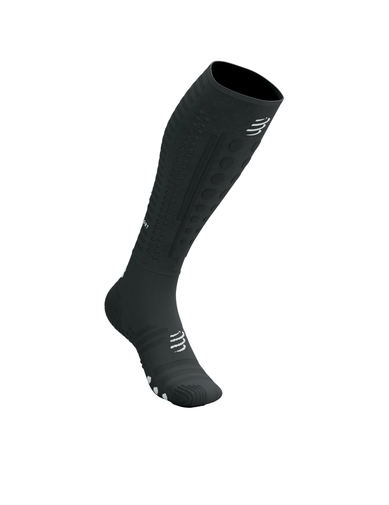Tất chạy bộ Compressport Full Socks Aero 2.0 - Đen/Trắng (Black/White)