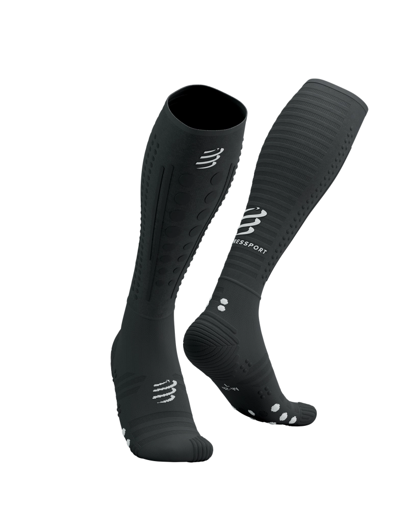 Tất chạy bộ Compressport Full Socks Aero 2.0 - Đen/Trắng (Black/White)