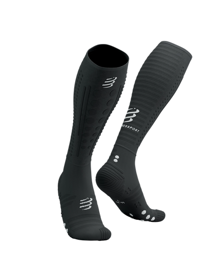 Tất chạy bộ Compressport Full Socks Aero 2.0 - Đen/Trắng (Black/White)