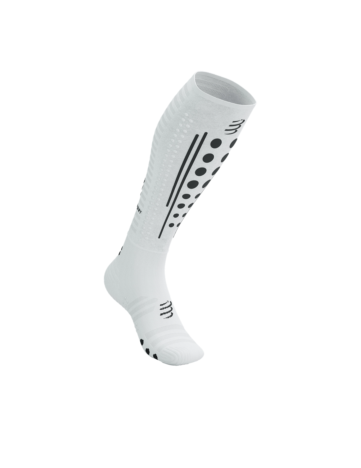 Tất chạy bộ Compressport Full Socks Aero 2.0 - Trắng/Đen (Whte/Black)