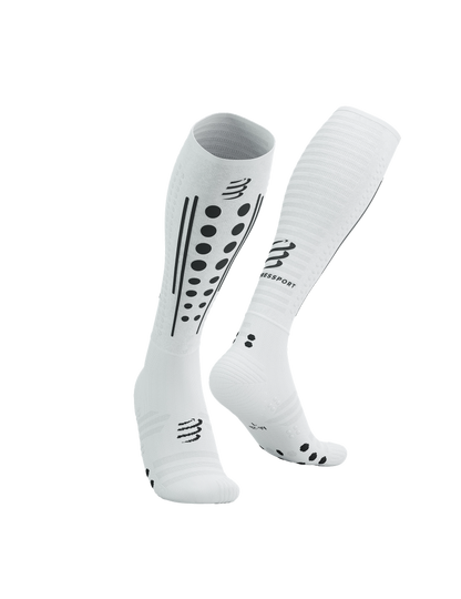 Tất chạy bộ Compressport Full Socks Aero 2.0 - Trắng/Đen (Whte/Black)