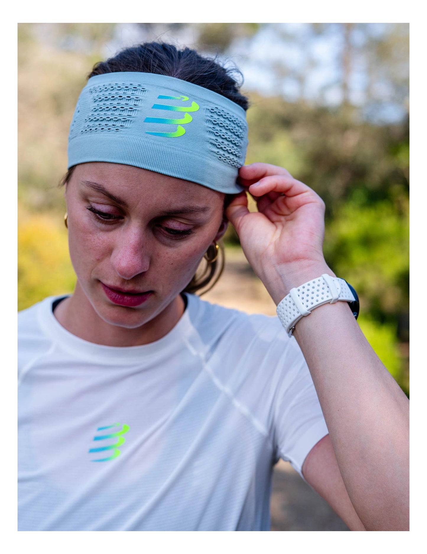Băng đô thể thao Compressport Headband On/Off - Xanh Ether