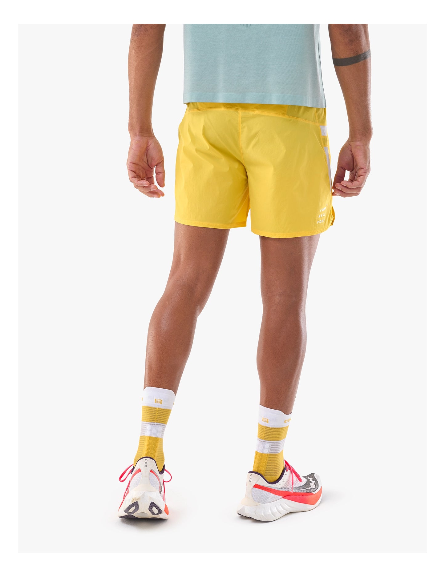 Quần Chạy Bộ Nam Compressport Performance Short - Vàng (Lemon/White)