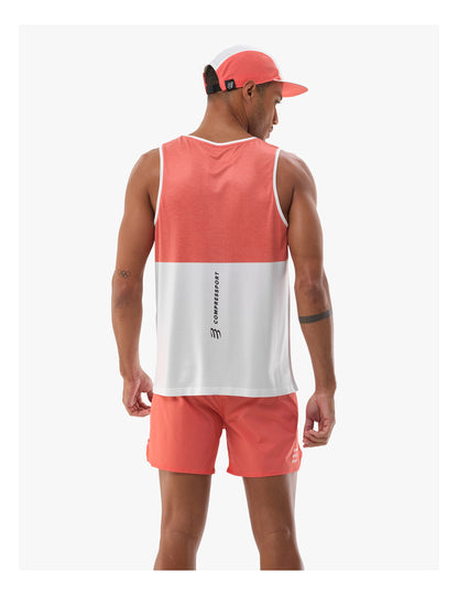 Áo chạy bộ Nam Compressport Performance Singlet - Cam Tigerlily