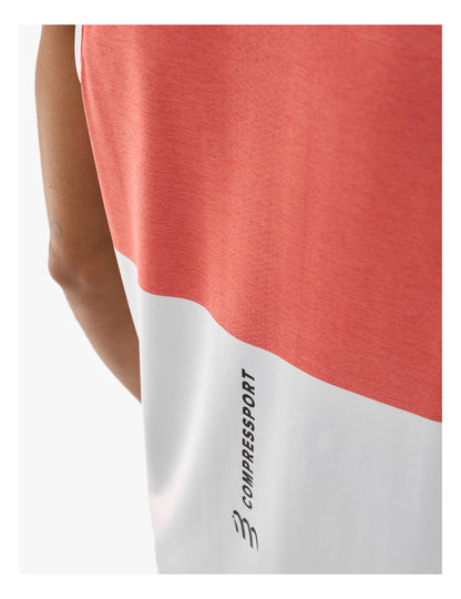 Áo chạy bộ Nam Compressport Performance Singlet - Cam Tigerlily
